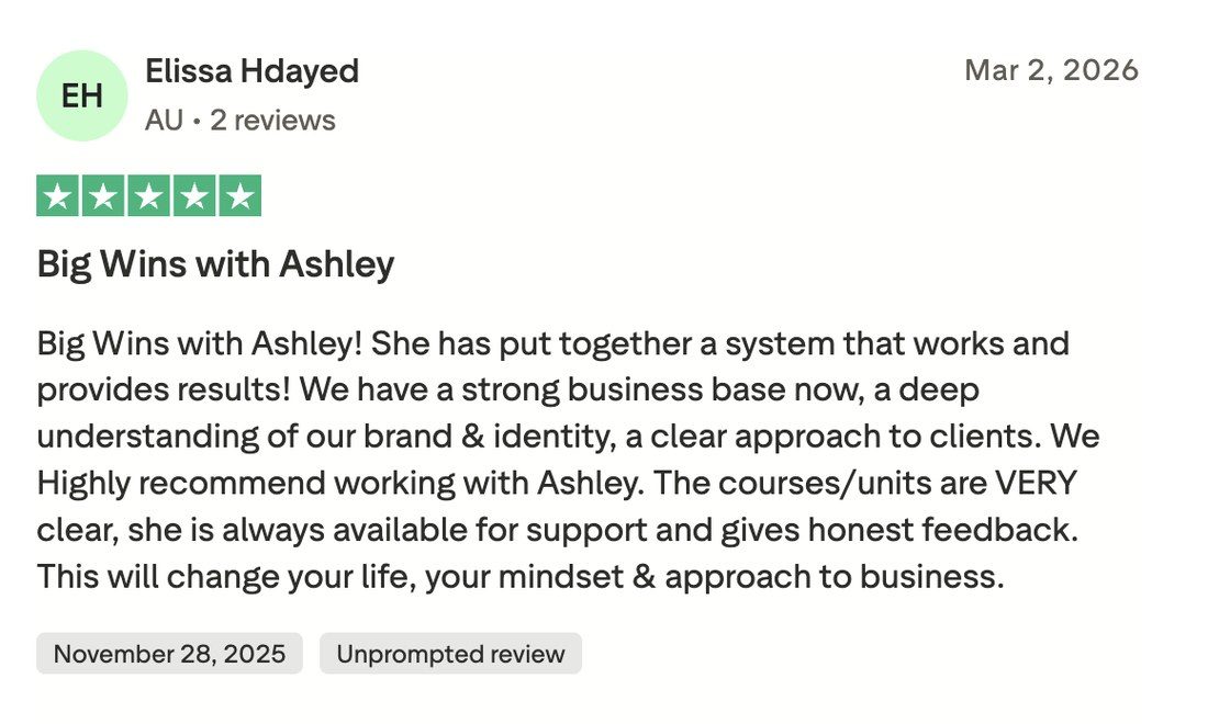 Trustpilot review: Elissa Hdayed — Big Wins with Ashley