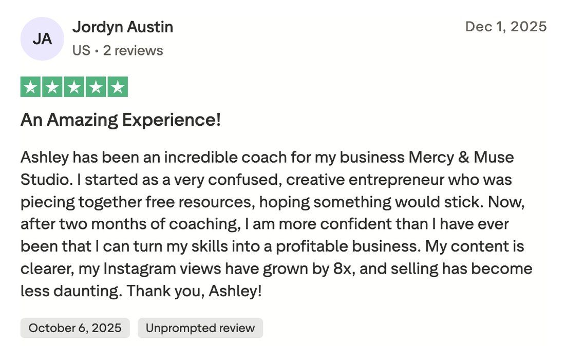 Trustpilot review: Jordyn Austin — An Amazing Experience