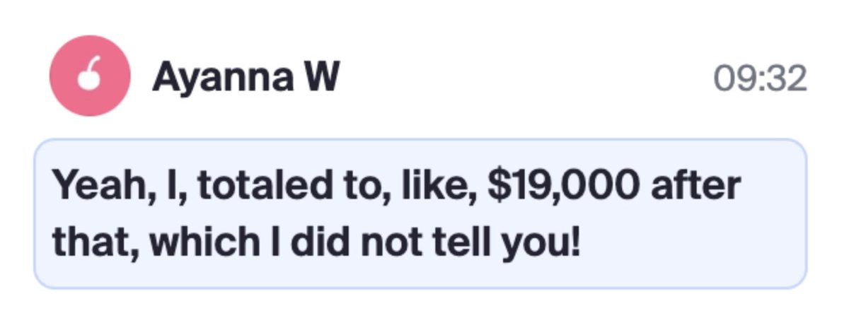 Ayanna's result, screenshot