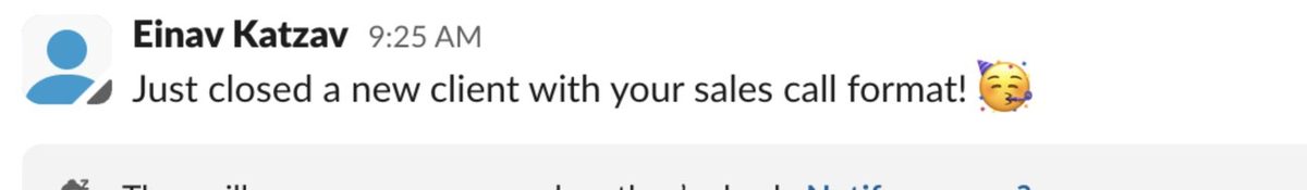 Einav — closed with the sales call format