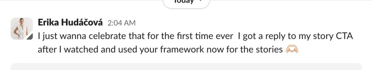 Erika — first story CTA reply