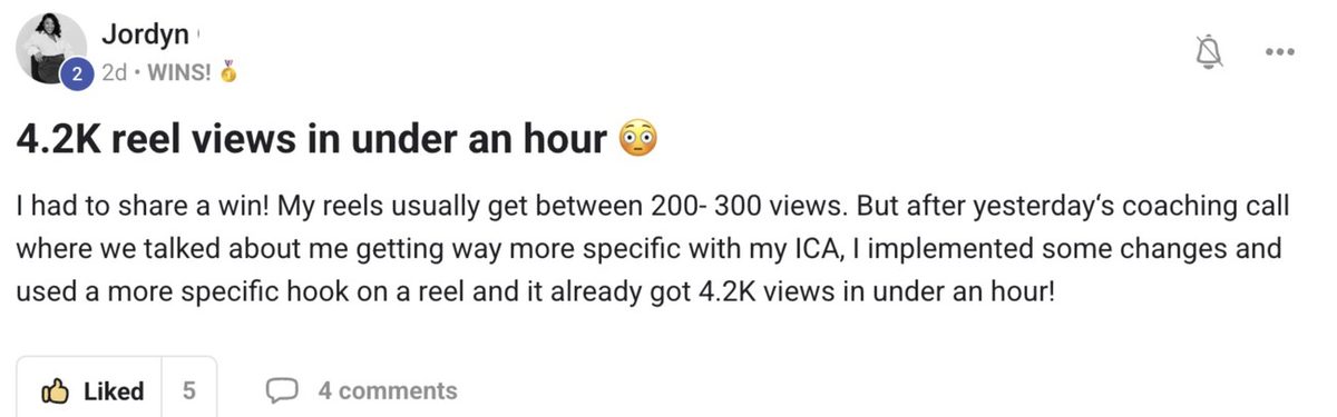 Jordyn — 4.2K reel views in under an hour