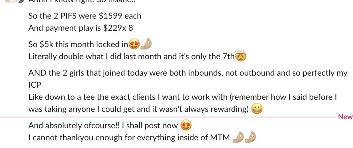 Kate — two paid-in-full clients